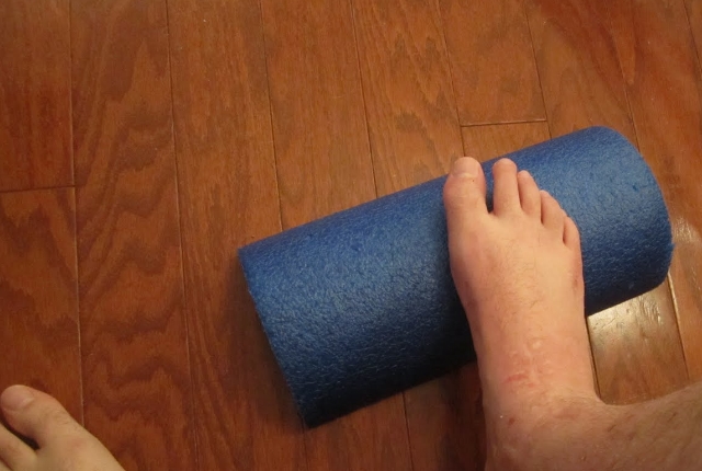 Foot Rolling With Foam Roller