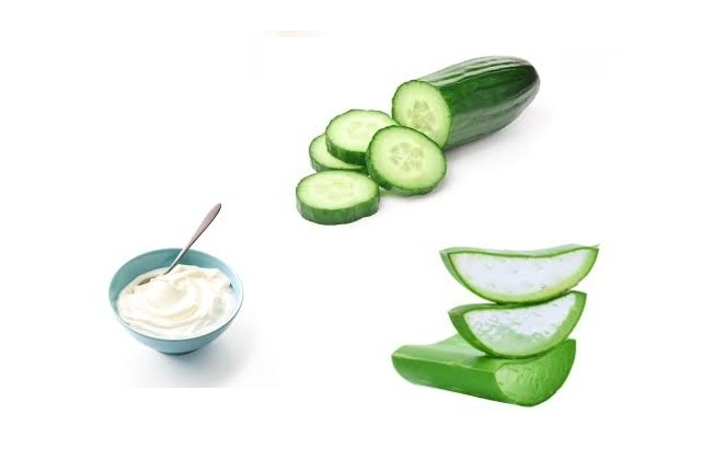 Aloe Vera Gel, Yogurt And Cucumber For Sensitive Skin Aloe Vera Gel, Yogurt And Cucumber For Sensitive Skin