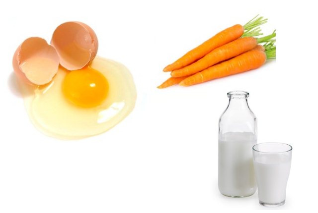 Egg White, Milk And Carrot