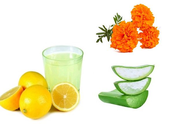 Marigold With Lemon Juice And Aloe Vera Gel